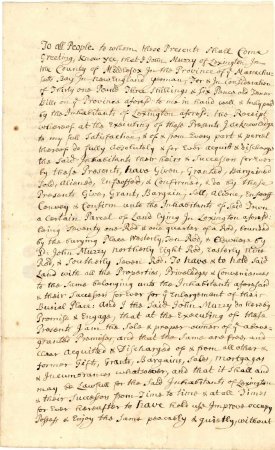Deed, dditional land for the burying ground, 1747