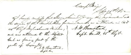 Enlistment record, George Simonds Jr., 1862
