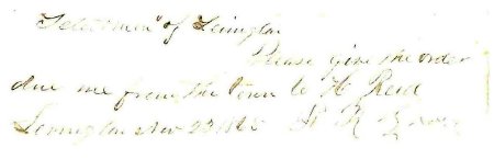 Order to pay H. Reed, 1865