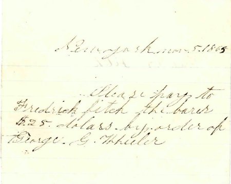 Order to pay Frederick Fitch, 1865
