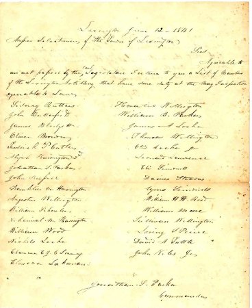 List of members of Lexington Artillery, 1841