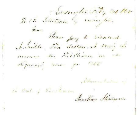 Order to pay Leonard A. Saville, 1866