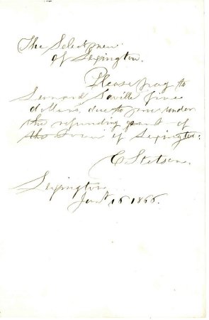 Order to pay Leonard A. Saville, 1866