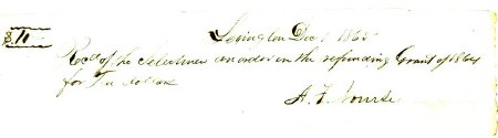 Receipt, A. F. Nourse paid by the Selectmen, 1865