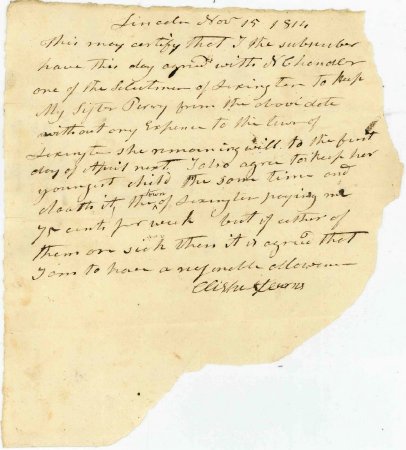 Contract, Elisha Stearns, 1814