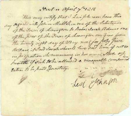 Contract, Levi Johnson, 182