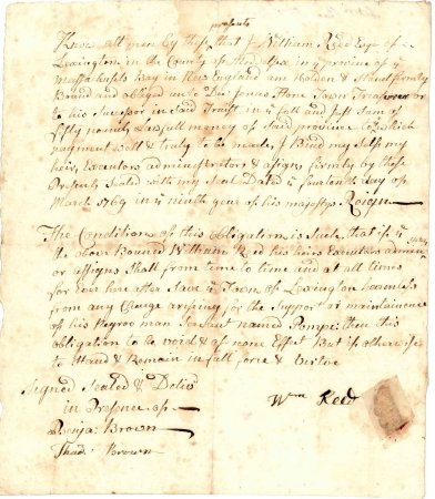 Bond of William Reed, 1769