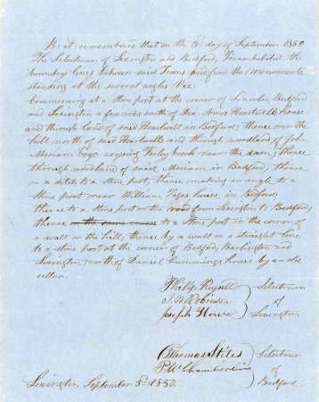 Perambulation between Lexington & Bedford, 1850