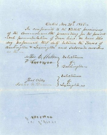 Perambulation between Lexington & Burlington, 1855