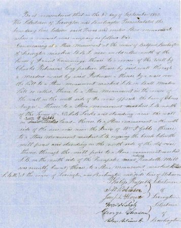 Perambulation between Lexington & Burlington, 1850