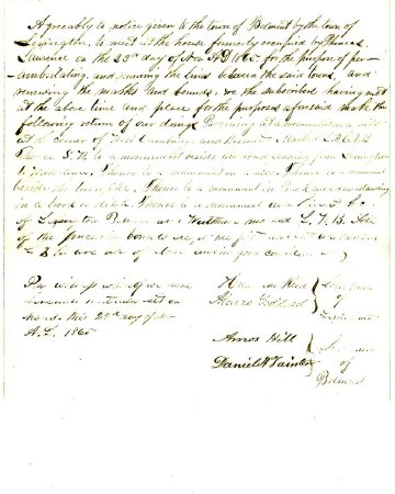 Perambulation between Lexington & Belmont, 1865